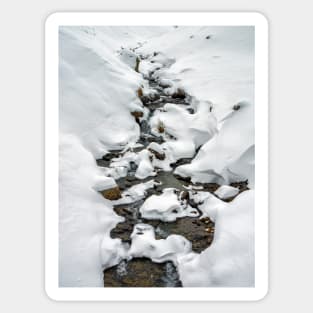 Mountain river and snow Sticker